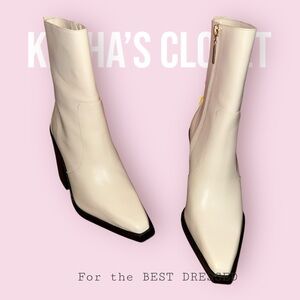 LARROUDE Genuine Leather “James” square point boots